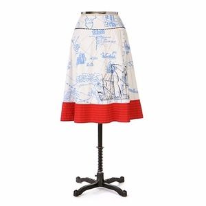 Anthro/Lithe Sea Farer’s Map Skirt sz 6
